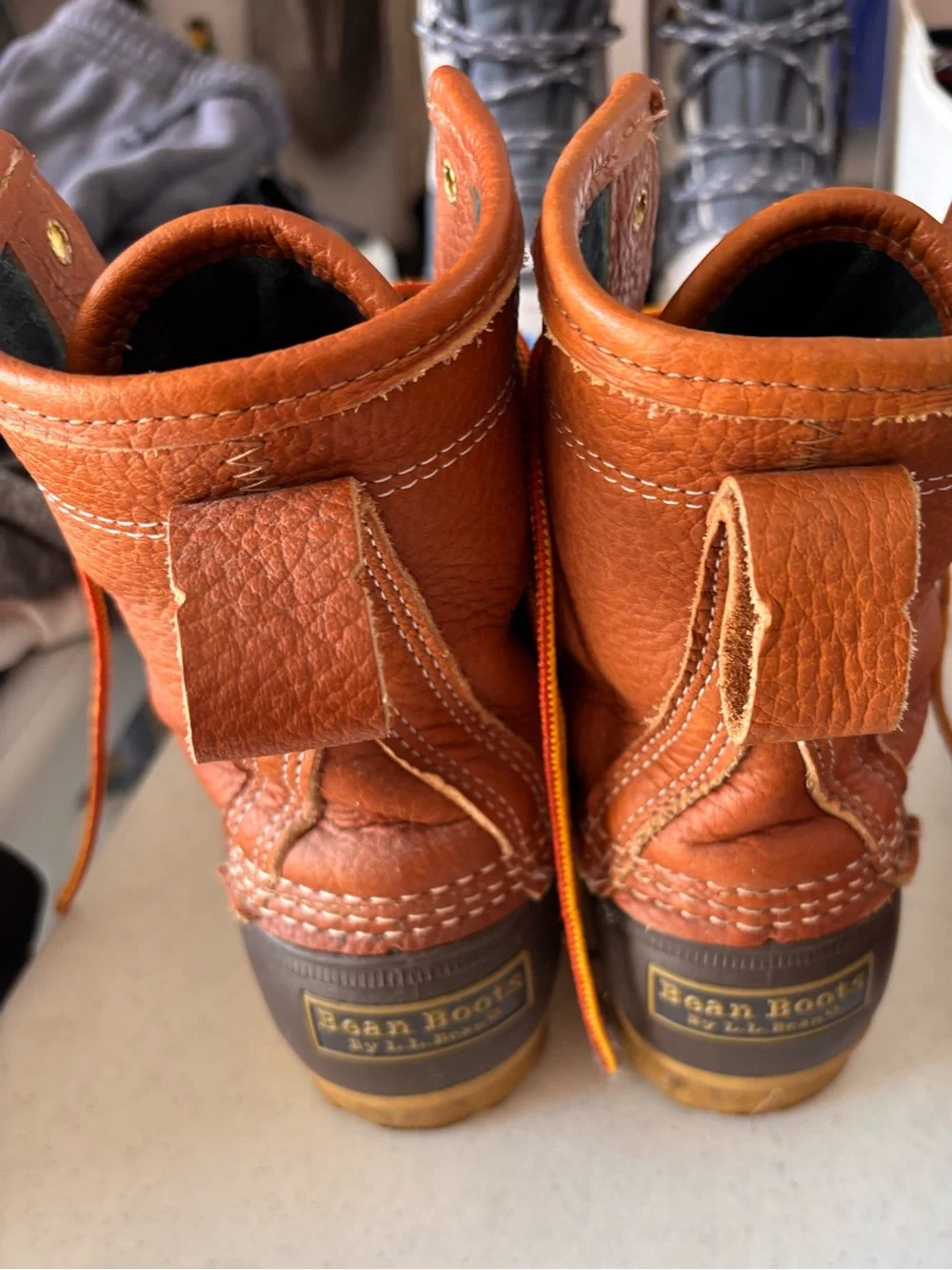 L.L. Bean Women's Brown Leather and Dark Brown Rubber Duck Boots